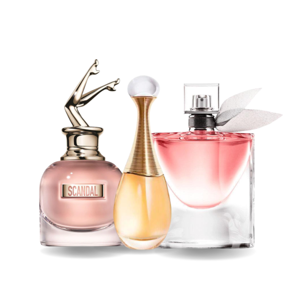 Paket mit 3 Düften: Jean Paul Gaultier SCANDAL, Dior J'ADORE und Lancôme LA VIE EST BELLE (Eau de Parfum)