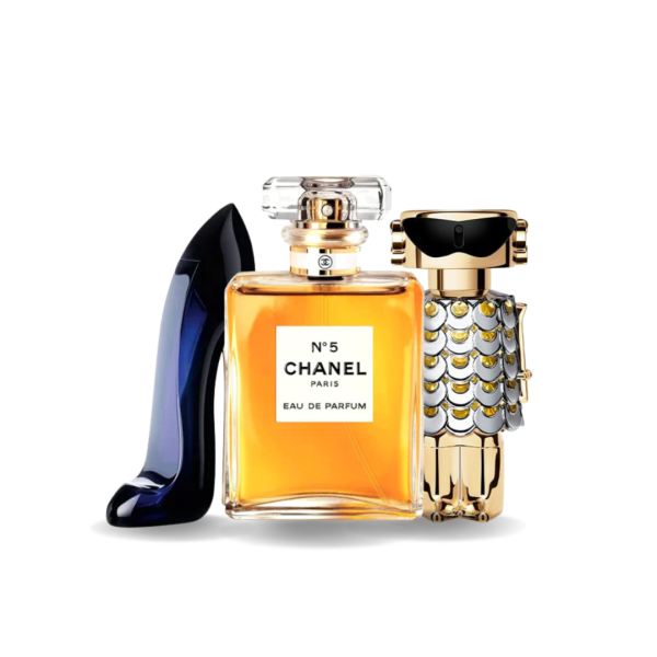 Set mit 3 Düften: Carolina Herrera GOOD GIRL, Chanel Nº5 und Paco Rabanne FAME