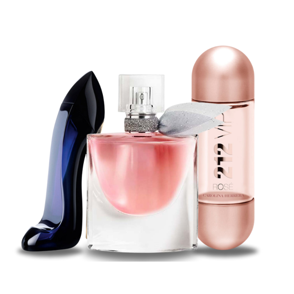 Set mit 3 Düften: Carolina Herrera GOOD GIRL, Lancôme LA VIE EST BELLE und Carolina Herrera 212 VIP ROSÉ – je 100 ml