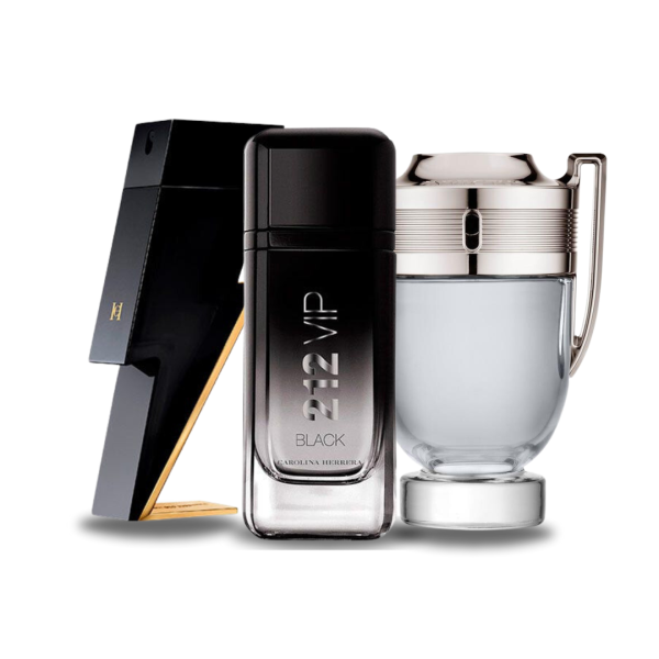 Bündel von 3 Düften: BAD BOY, 212 VIP BLACK und Paco Rabanne INVICTUS (Eau de Parfum)