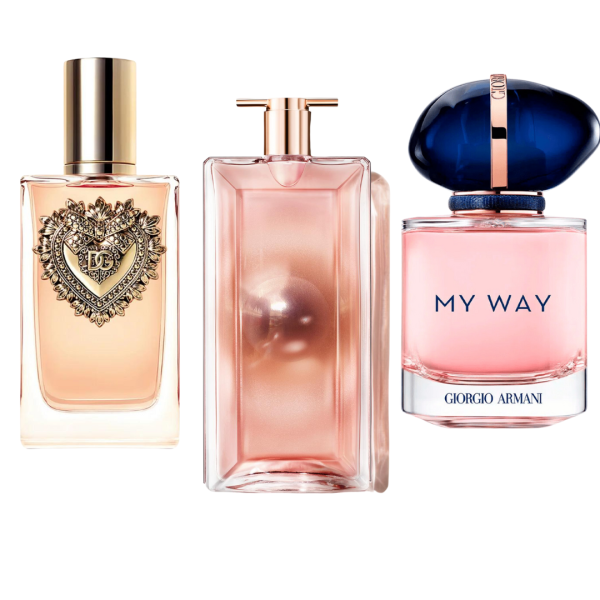 Set mit 3 Düften: Dolce & Gabbana Devotion, My Way von Giorgio Armani und Lancôme Idôle – je 100 ml